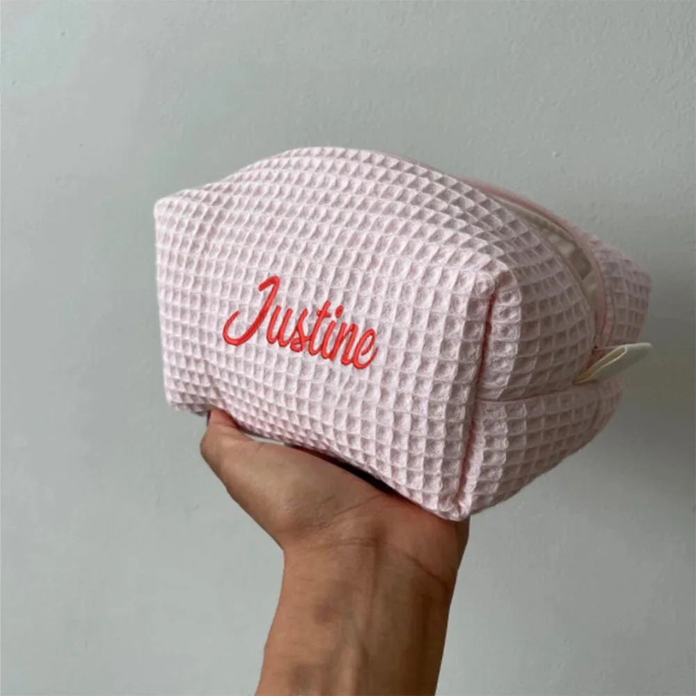 Personalized Name Box - Personalized Corduroy Cosmetic Bag - Custom