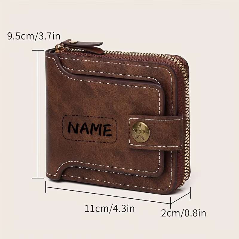 Custom Name Men's PU Wallet, C - Personalized Name Box 评论和价格