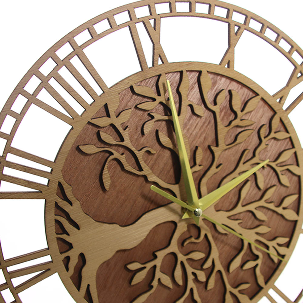 Tree of Life Wooden Wall Clock - Family Tree Print 评论和价格