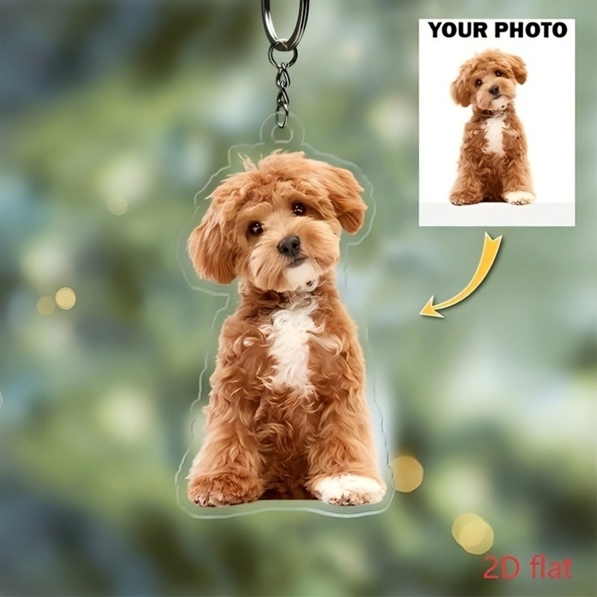 Custom Photo Keychain – Person - Pet Portrait Custom 评论和价格