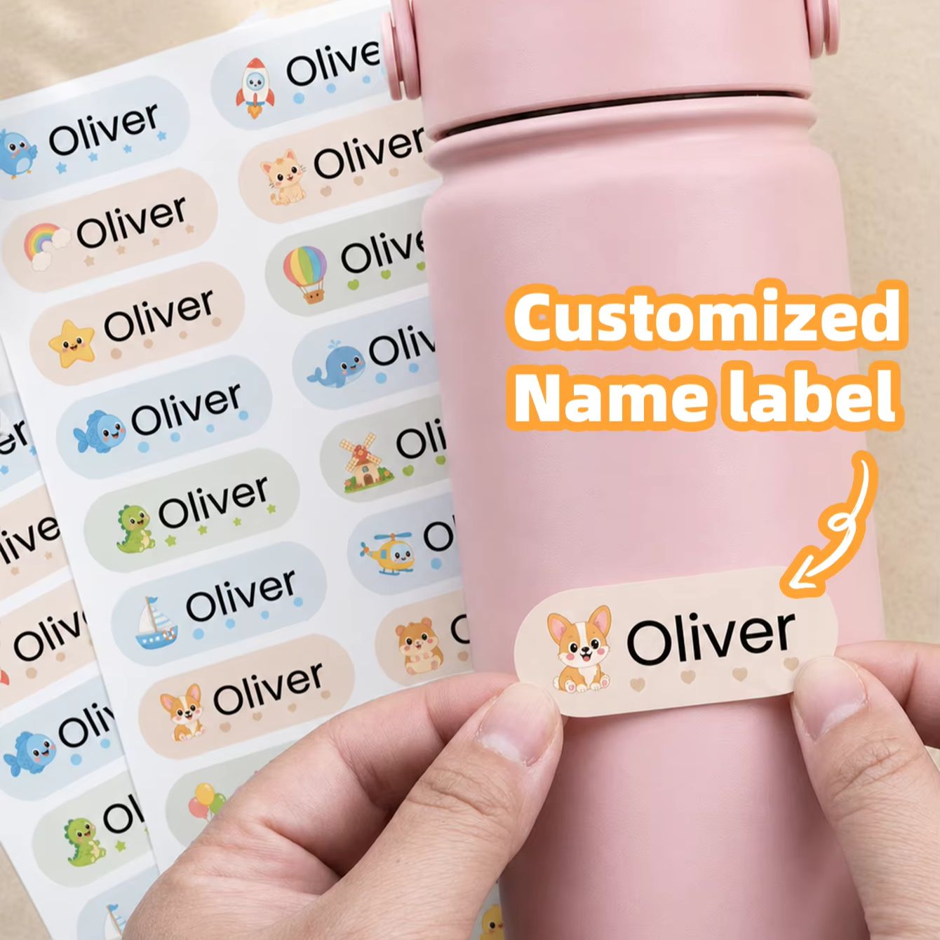 1-400PCS Custom Cartoon Name S - Personalised Candle Label 评论和价格