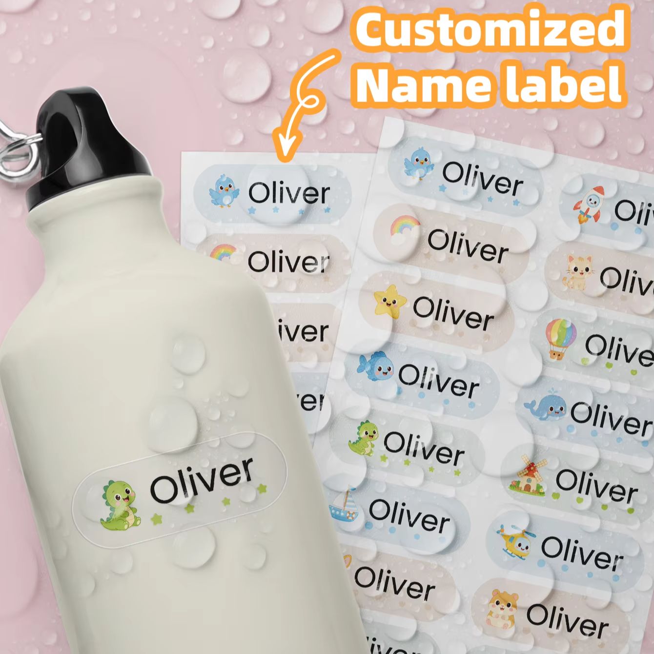 1-400PCS Custom Cartoon Name S - Personalised Candle Label 评论和价格