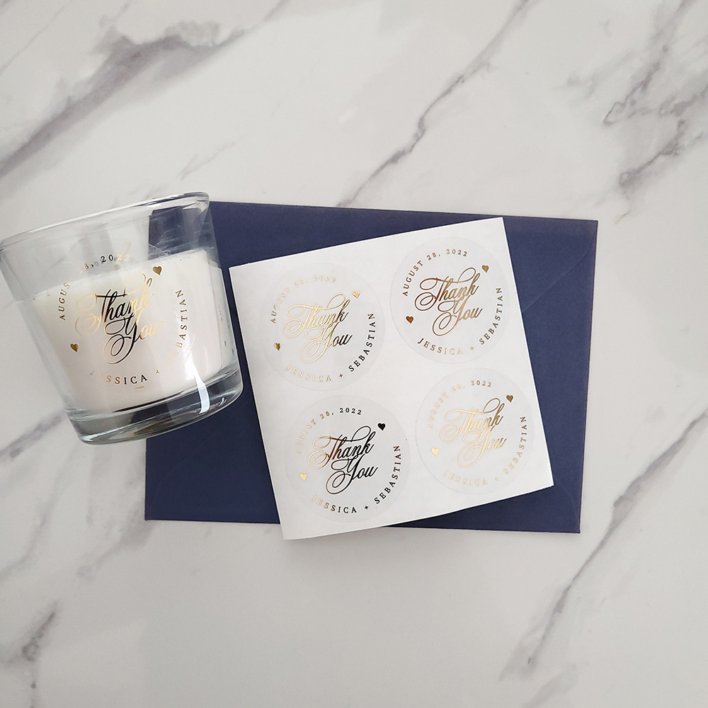 Custom 50pcs Round Gold Foil C - Personalised Candle Label 评论和价格