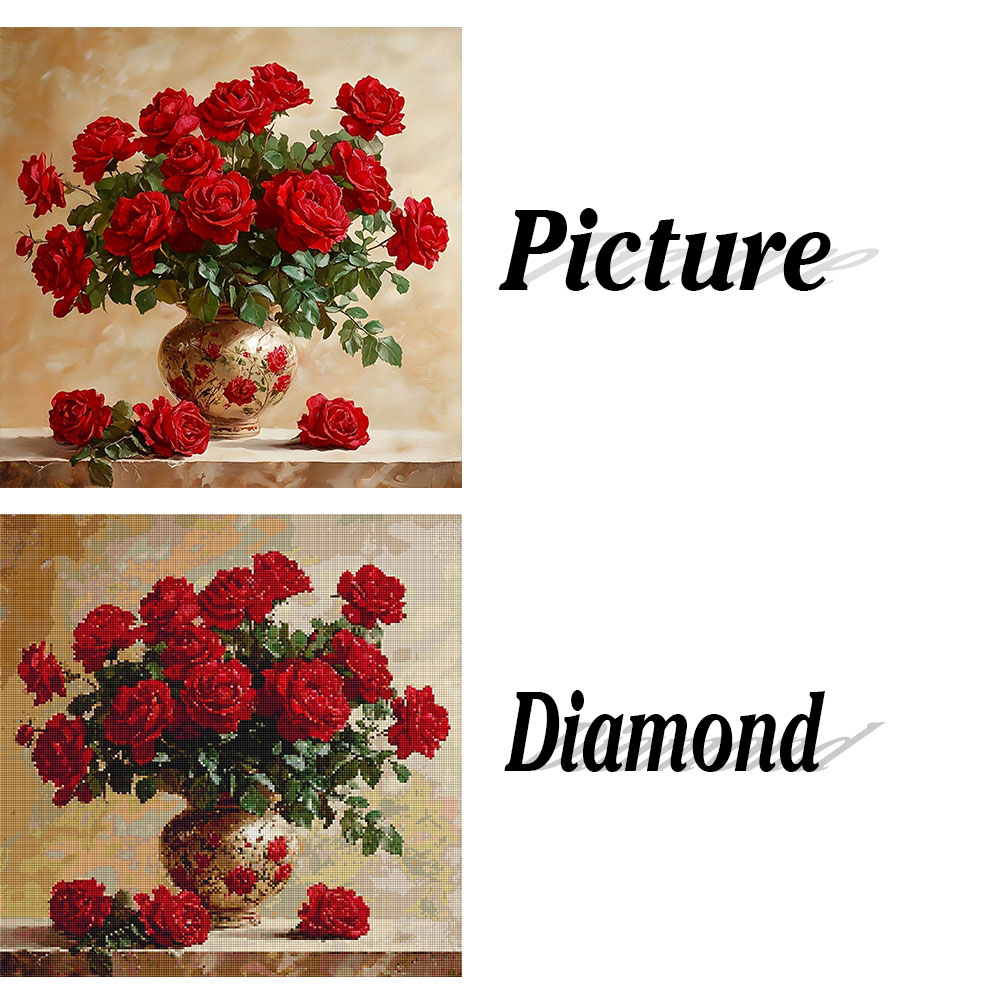Rose Diamond Painting Full Squ - Photo Mosaic Print 评论和价格