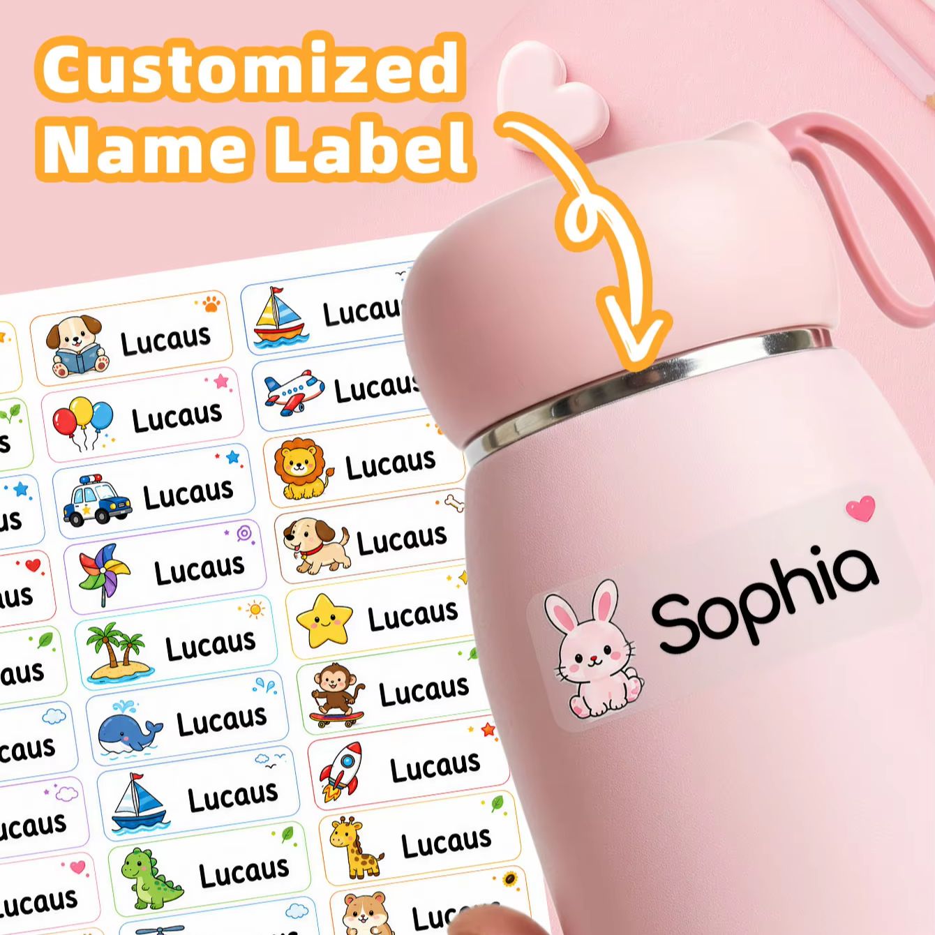 1-500PCS Custom Cartoon Name S - Personalised Candle Label 评论和价格
