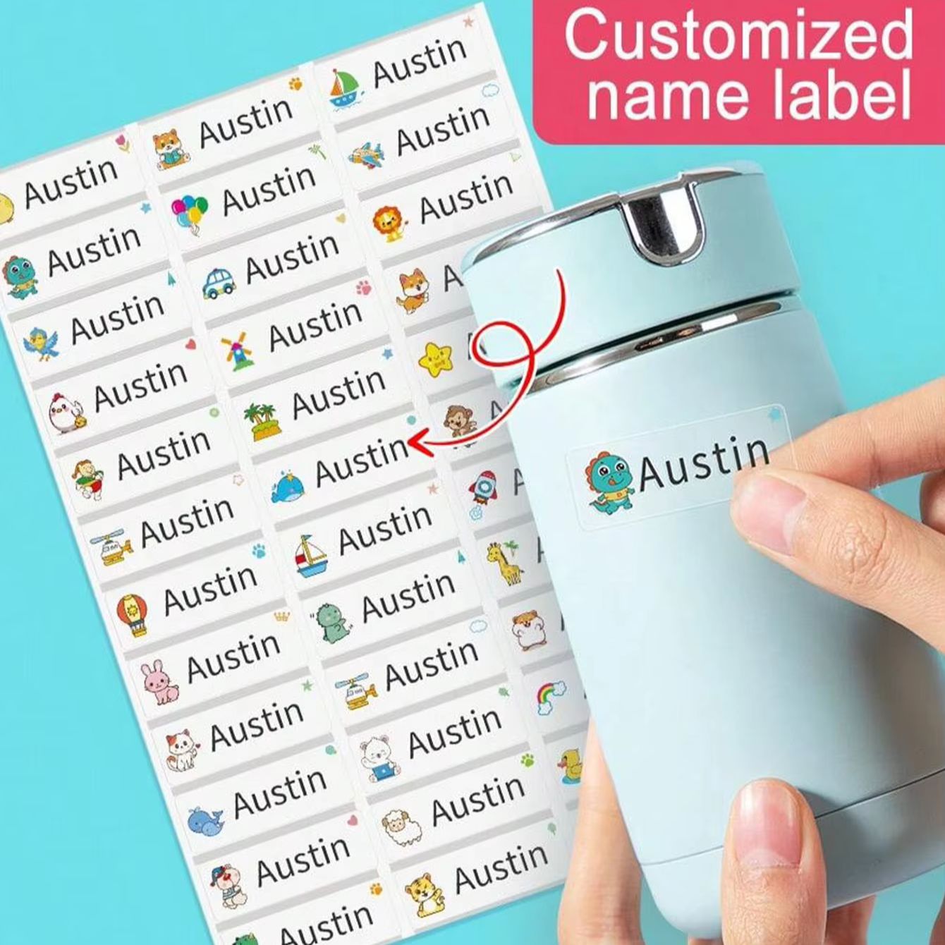 1-500PCS Custom Cartoon Name S - Personalised Candle Label 评论和价格