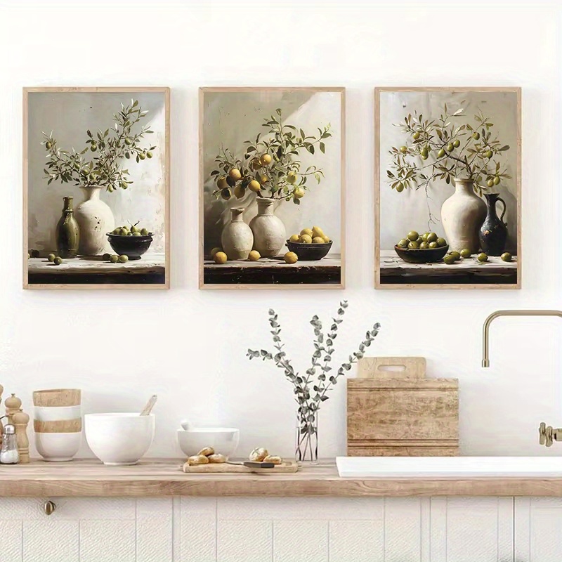 1pc Frameless  Retro Still Lif - Family Tree Print 评论和价格